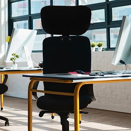 Tofficu Office Chair Headrest Attachment Adjustable Height Mesh Neck Support Pillow Ergonomic Backrest Enhancer for Comfortable Home and Work Seating - size: Black-Clip inner diameter 2.2 cm