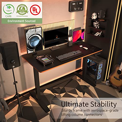 Monomi Electric Standing Desk 48”x24”, Height Adjustable Desk with Wheels - color: Black, size: 48