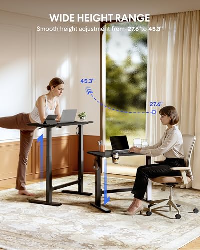 FLEXISPOT H7 Plus Mobile Standing Desk, Pneumatic Adjustable,One-Piece 40" - color: Black, size: 40"