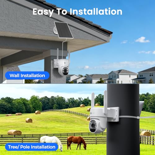 xmartO Wire-Free Solar PTZ AI Tracking Security Camera System, 4-Cam Kit, 4MP 2K QHD + 4K 10CH Expandable WiFi NVR, All-Weather Solar Charge, PIR Sensor, Easy Installation, No Monthly Fee, 500GB - style: 4-CAM KIT