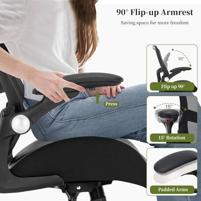 Drafting Chair, Tall Office Chair with PU Leather Seat, Standing Desk Chair Counter Height Office Chairs with 21.65'' Footrest Ring and Adjustable Lumbar Support Armrests Black