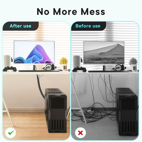 Self-Wrapping Braided Cable Sleeve, 13mm(0.51") Diameter 3M(9.84ft) Cable Management Tube, PET Wire Tidy Organiser for PC TV Home Office, Black - color: Black
