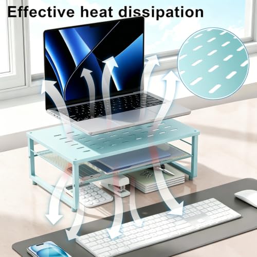 gianotter 2-Tier Metal Monitor Stand Riser - color: Blue