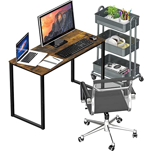 SHW Mission 32-Inch Home Office Computer Desk, Rustic Brown - color: Rustic Brown, size: 32-Inch