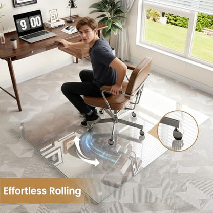 36"x46" Tempered Glass Chair mat for Carpet - size: 36x46