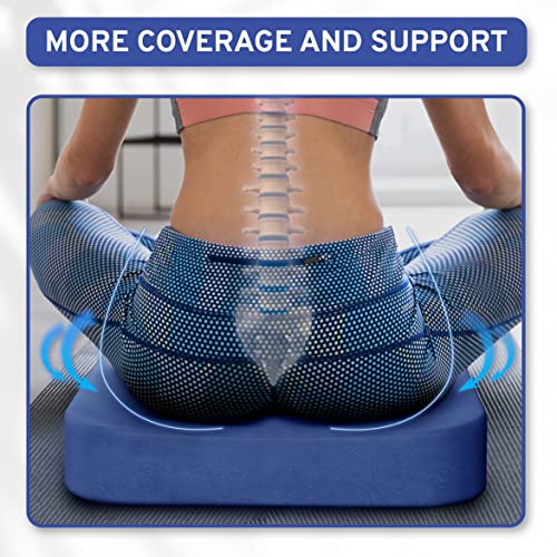 Extra Large Wheelchair Seat Cushion - Firm Memory Foam Chair Pad for Wheelchair, Recliner, Office, Car & Bariatric Overweight Users 19”x17”x3” - color: Navy