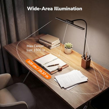 Lepro Led Desk Lamp for Home Office, Desk Light with Clamp, 11W 700LM Black - color: Black