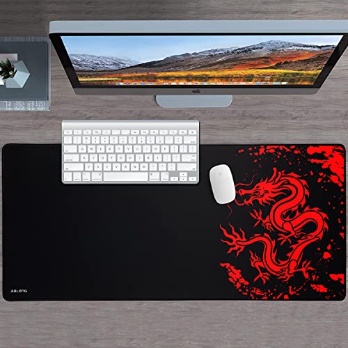 JIALONG Gaming Mouse Pad Large Size 35.4x15.7 inches Extended Desk Mousepad with Personalized Design for Laptop, Computer PC - Red Dragon - color: Dragon