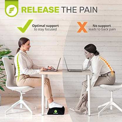 ErgoFoam Ergonomic Foot Rest Under Desk - Premium Velvet Soft Foam Footrest for Desk - Most Comfortable Desk Foot Rest in The World for Lumbar, Back, Knee Pain - Foot Stool Rocker (Black) - size: Regular
