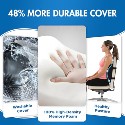 Niceeday Lumbar Support Pillow for Office Chair Car, Gaming Chair Lower Back Pain Relief Memory Foam Cushion with 3D Mesh Cover Ergonomic Orthopedic Back Rest Lower Back Support - size: Lower Back-13'*13'*5'