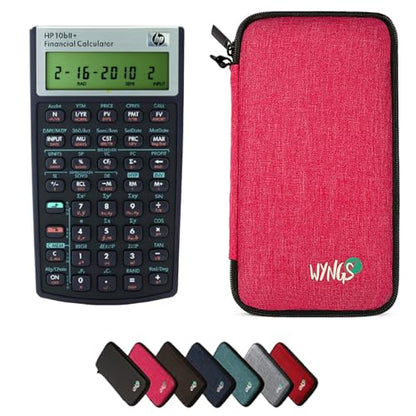 HP 10B II Plus/HP10BII+ Financial Scientific Calculator + WYNGS Protective Case Pink - color: pink