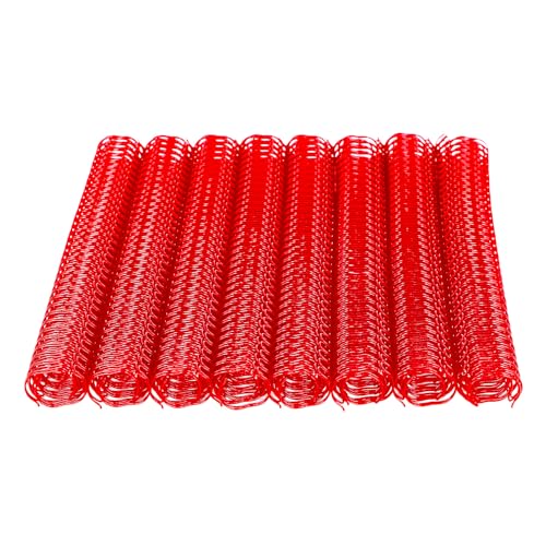 80 Sheet Capacity Twin Loop Wire Binding Spines, 7/16 Inch Coil Bindings | 100 Pack Double Loop Wire Binding Spines, 3 to 1 Pitch Metal Spiral Binding Wire, 34 Holes Red Metal Book Binding Coils - size: 100P, 3:1 Pitch, Red, style: 7/16 Inch (80 Sheet Cap