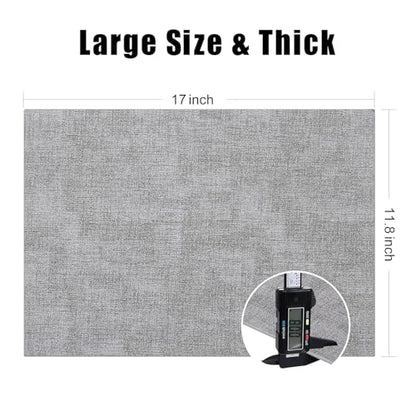Homaxy PU Faux Leather Placemats for Dining Table, Set of 6, Light Grey - color: Light Grey