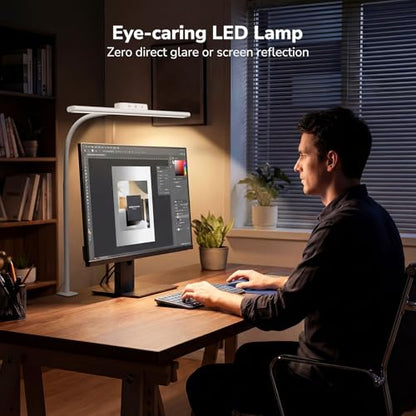 Lepro Desk Lamp with Clamp, Led Clip on Desk Lights for Home Office, White - color: White