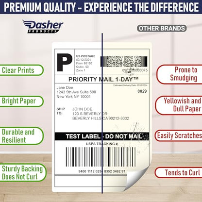 Dasher Products Thermal Shipping Labels Compatible with Dymo LabelWriter 4XL 1744907 4x6 Internet Postage Labels, Water Resistant, Strong Adhesive, Perforated, 220 per Roll, NOT for 5XL (4 Pack) - style: 4XL - 4 Rolls