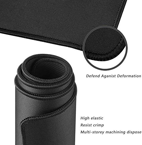 Gaming Mouse Pad XXL Extended Desk Pad & Thick Large (800x300x3 mm) Computer Keyboard Mousepad Mouse Mat (80x30 Black) - color: 80x30 Black