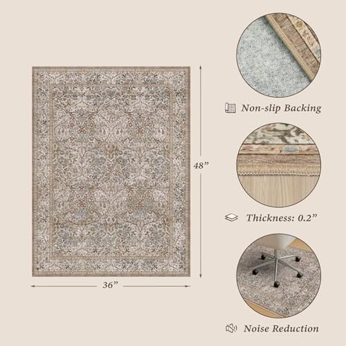 JTJ Moss Green Office Chair Mat for Hardwood Floors, 3' x 4' Low Pile Under Desk Rug, Non Slip Floor Protector for Rolling Computer Chairs, Washable Desk Mat for Home Office - color: Forest - Moss, size: 3' x 4'