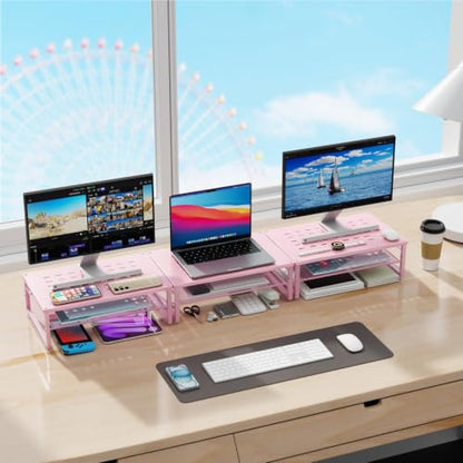 gianotter 2-Tier Metal Monitor Stand Riser - color: Pink