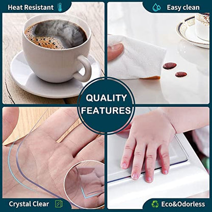 17x48 Multifunctional Desk Pad Clear PVC Plastic Glass Blotter Mat Cover for Office Home for Computer Laptop Keyboard Pads Standing Desk Protector Pad Transparent Wipeable Waterproof with Mouse Pad - size: 17 x 48 inch