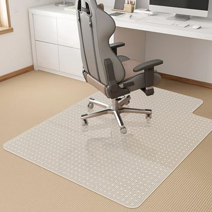KMAT Office Chair Mat for Carpet, Computer Desk Mat,Clear Desk Chair Mat for Home Office Rolling Chair,Heavy Duty Floor Protector-Easy to Clean,Anti-Slip-36 x48 with Lip - size: 36"x48", style: Carpet Mat With Lip