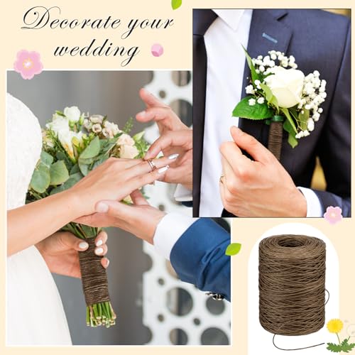 Syhood 673 Feet Floral Vine Bind Wire Rustic Craft Wire, Dark Khaki - color: Dark Khaki, size: 673 Feet