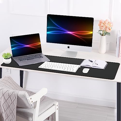 AFIING Large Desk Mat, 47" x 17", Black - color: Black, size: 47" x 17"