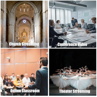4K HDMI PTZ Camera,Optical 20X Zoom Conference Room Camera,Auto Focus and auto Tracking,with IP/USB3.0/HDMI/RS232/RS485 for Live Streaming Video Conference and Church Education ﻿
