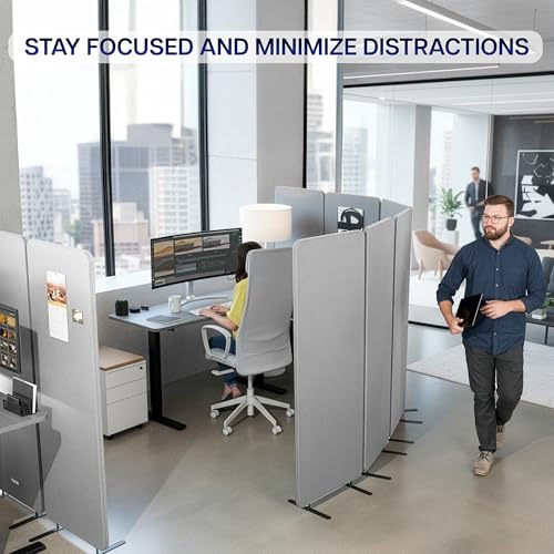 VIVO Gray Freestanding 145 x 66 in Privacy Panel, PP-KIT-T145G - color: Gray, size: 145" wide, 66" Tall