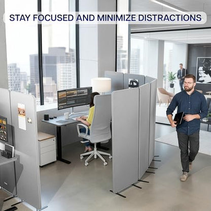 VIVO Gray Freestanding 145 x 66 in Privacy Panel, PP-KIT-T145G - color: Gray, size: 145" wide, 66" Tall