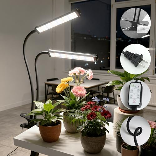 GooingTop Grow Light 100W 6000K, Super Bright White Desktop Clip Plant Lamp - size: 100Watts