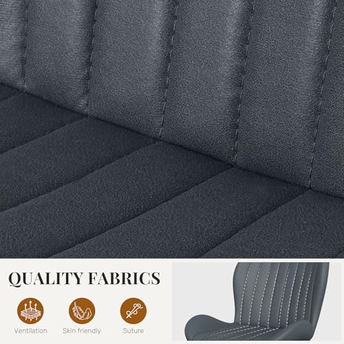 Dining Chairs Set of 6 Modern Fabric Dining Room Chairs Upholstered Dining Chairs with Thick Cushions Metal Legs Armless Back Chair for Kitchen and Living Room Charcoal Gray - color: Charcoal Gray (Fabric), size: Set of 6