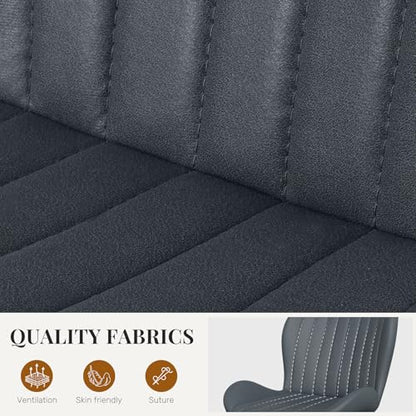 Dining Chairs Set of 6 Modern Fabric Dining Room Chairs Upholstered Dining Chairs with Thick Cushions Metal Legs Armless Back Chair for Kitchen and Living Room Charcoal Gray - color: Charcoal Gray (Fabric), size: Set of 6
