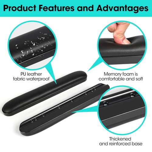 Universal Wheelchair Armrest Pad - Comfot Foam Cushion (14 Inch Total Length) - Ergonomic Replacement for Wheelchairs & Transport Chairs, Reduces Stress & Pain