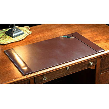 Dark Brown Bonded Leather 9-Piece Desk Set - color: Dark Brown, style: 3 Piece