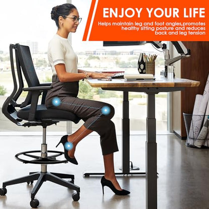 18" Foot Rest Ring for Drafting Stool & Office Chair, Chrome Steel - color: Black, size: 18''