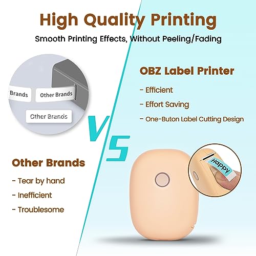 OBZ Label Maker Mini Machine,Portable Bluetooth Wireless Thermal Printer