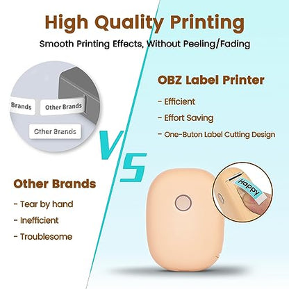 OBZ Label Maker Mini Machine,Portable Bluetooth Wireless Thermal Printer