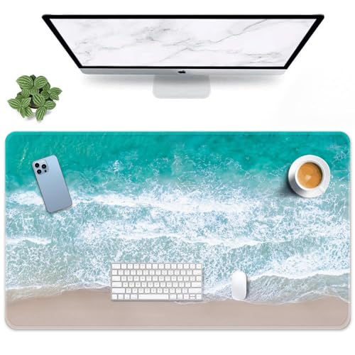 Large Mouse Pad, Mouse Pad, 31.5 x 15.7 Inch, Beach | Non-Slip Desk Pad Keyboard and Mouse Desk Mat for Gamer, Office & Home - color: Beach