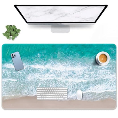 Large Mouse Pad, Mouse Pad, 31.5 x 15.7 Inch, Beach | Non-Slip Desk Pad Keyboard and Mouse Desk Mat for Gamer, Office & Home - color: Beach