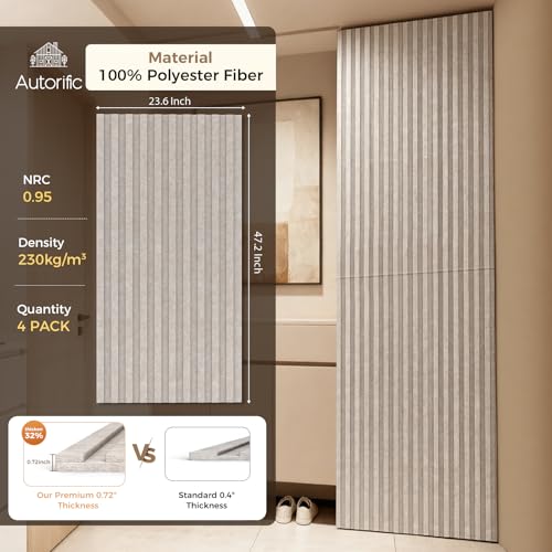 Thickened Acoustic Wall Panels,4 Pack,47.2”x23.6”x0.72”,Camel - color: Camel, size: 4 PCS