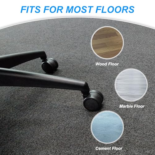 PATIKIL 3 Inch Office Chair Wheel Replacement, 5 Pack Desk Chair Wheels with 7/16" x 7/8" Quite Rolling Caster Wheels 154 Lbs Per Wheel for Wood Floors Carpet, Black - color: Black