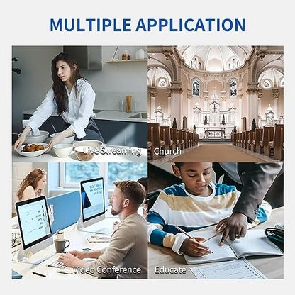 FEELWORLD NDI20X 1080p 20X Optical Zoom 3G SDI NDI HDMI IP PoE PTZ Camera | Low Light Correction, Auto Focus for Live Streaming Church Business Education Medical Conference Room Camera System - size: NDI20X