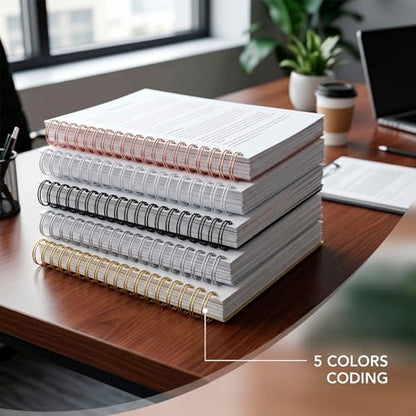 QWORK Double Loop Wire Binding Spines, 50 Pcs 5/8 Inch 2:1 Pitch for Letter Size 140 Sheet Capacity, Metal Wire Binder Spines for Presentations Reports Notebooks