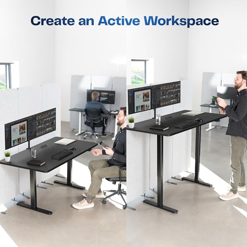 VIVO Black 60 x 30 in Standing Desk, DESK-KIT-0B6B - color: Black Top / Black Frame, size: 60 x 30 inch