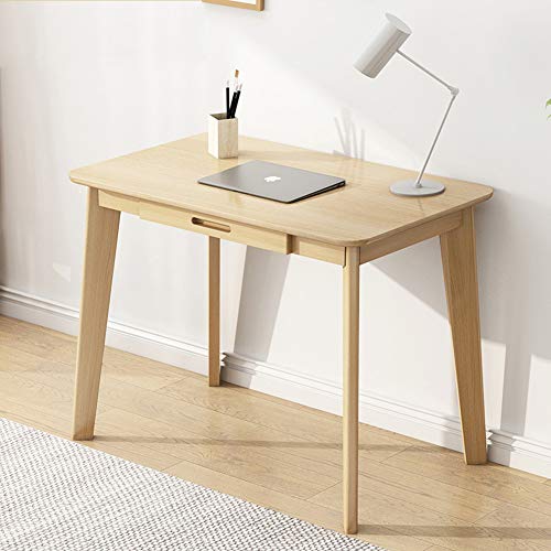 IOTXY Solid Wood Writing Desk - Home Office Laptop Computer Table, Oak - color: Oak, size: 80CM