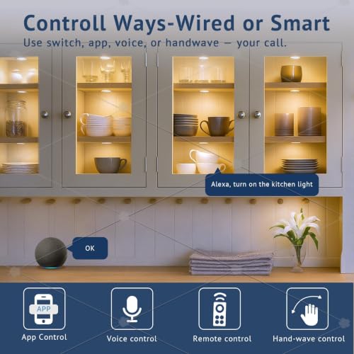 V4light LED Puck Lights, Smart Under Cabinet Lighting with Remote, 6 Pack - color: Gray, size: 6 Pack