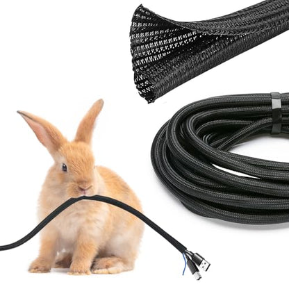 JOTO 10 Feet Cable Management Sleeve -Black - color: Black, size: 1 Pack, 120 Inches