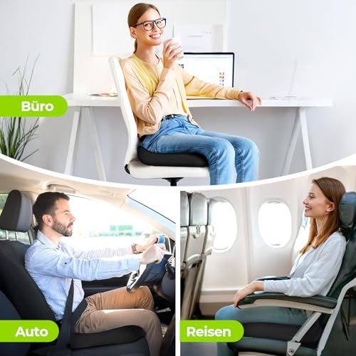 AUVON Triple-Layer Gel Seat Cushion for Cool & Pressure-Free Sitting | Chair Cushion with Cooling Gel, Ergonomic Dual-Density Memory Foam for Hemorrhoid, Sciatica & Tailbone Pain Relief, Anti-slip