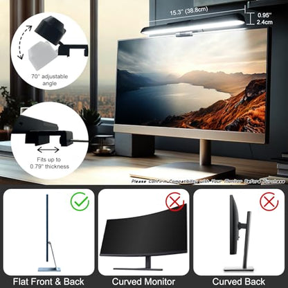 Monitor Light Bar, Computer Monitor Lamp for Eye Care, Home Office (15.3") - size: 15.3''