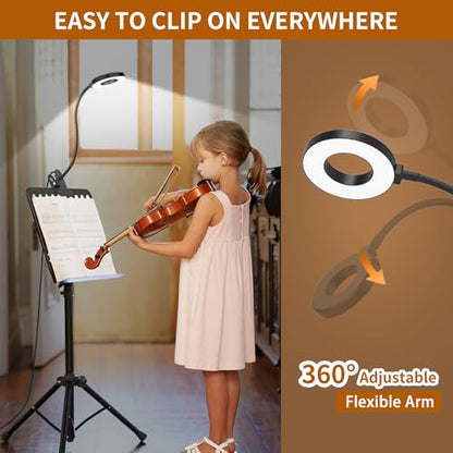 iZELL Desk Lamp, LED Reading Light with Clamp, 3 Color Modes & 10 Brightness Flexible Arm Book Light for Kids Reading Book in Bed at Night Clip on Table, Computer, Zoom Meetings - 27.6‘’ Black - size: 27.6'' Black